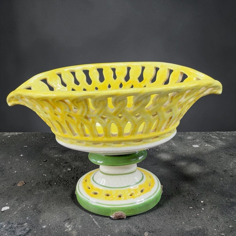 Italian Butterfly Dish Footed Bowl C S Goodfriend Made in Italy Trinket Dish VTG